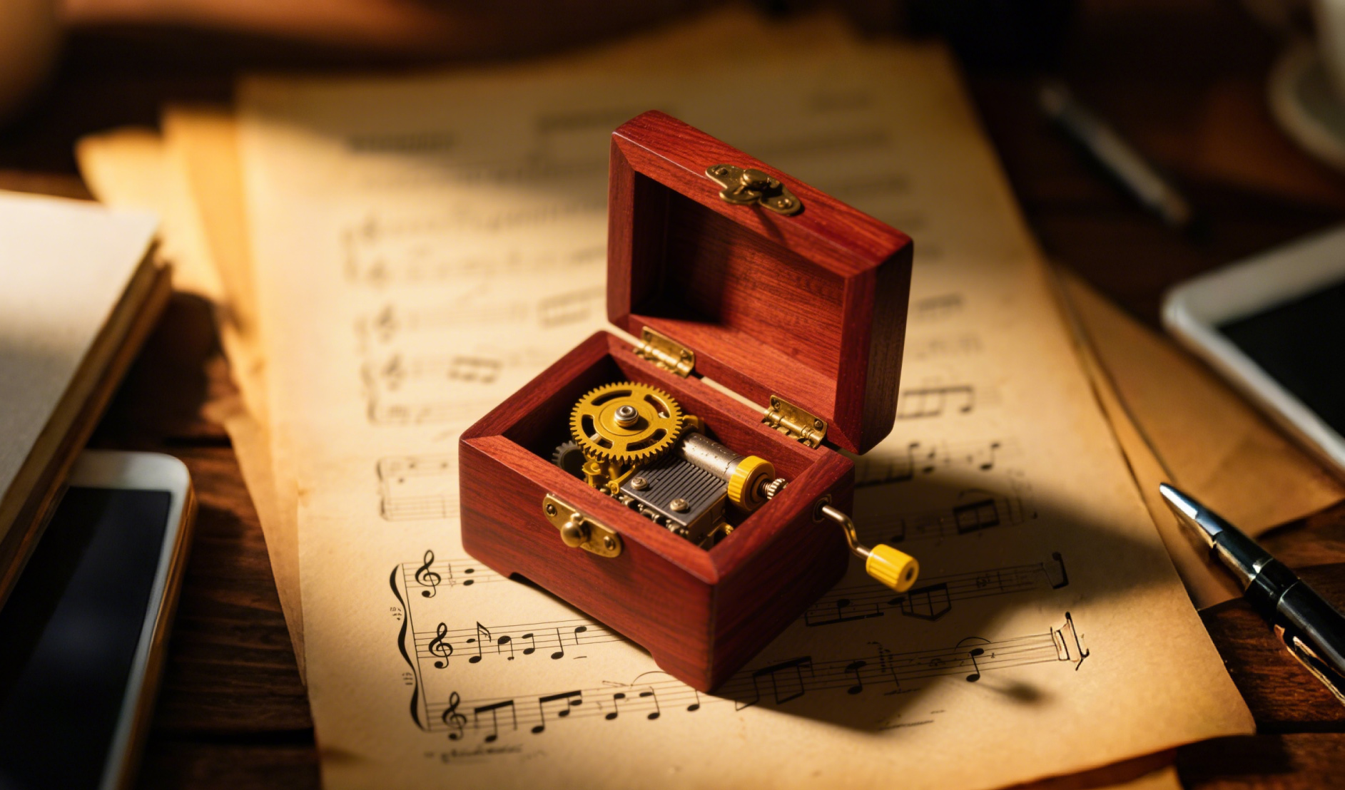 How Does the Craftsmanship of the Wooden Music Box with Mirror Hand Crank Shine?